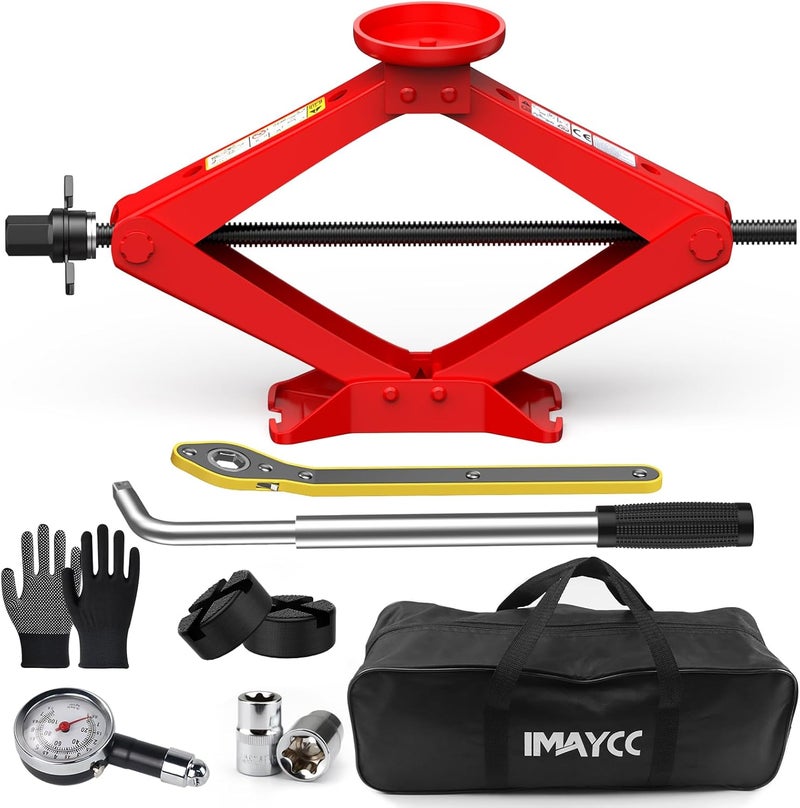 IMAYCC Scissor Jack for Car 2.5 Ton(5512 lbs) Car Jack Kit, Tire Changing kit with Lug Wrench Portable Auto Jack Tool Tire Jack for Car SUV MPV - Image 1